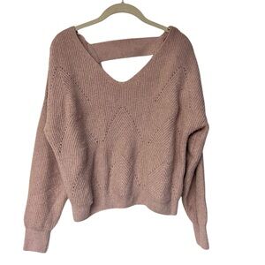 NWOT Pink Rose V-Neck Sweater